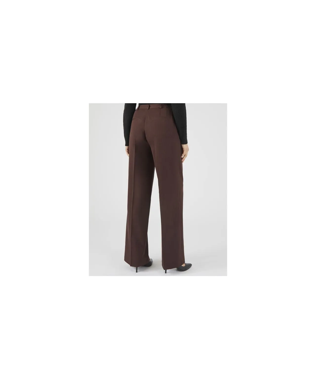 Wide Leg Elastic Waist Trousers