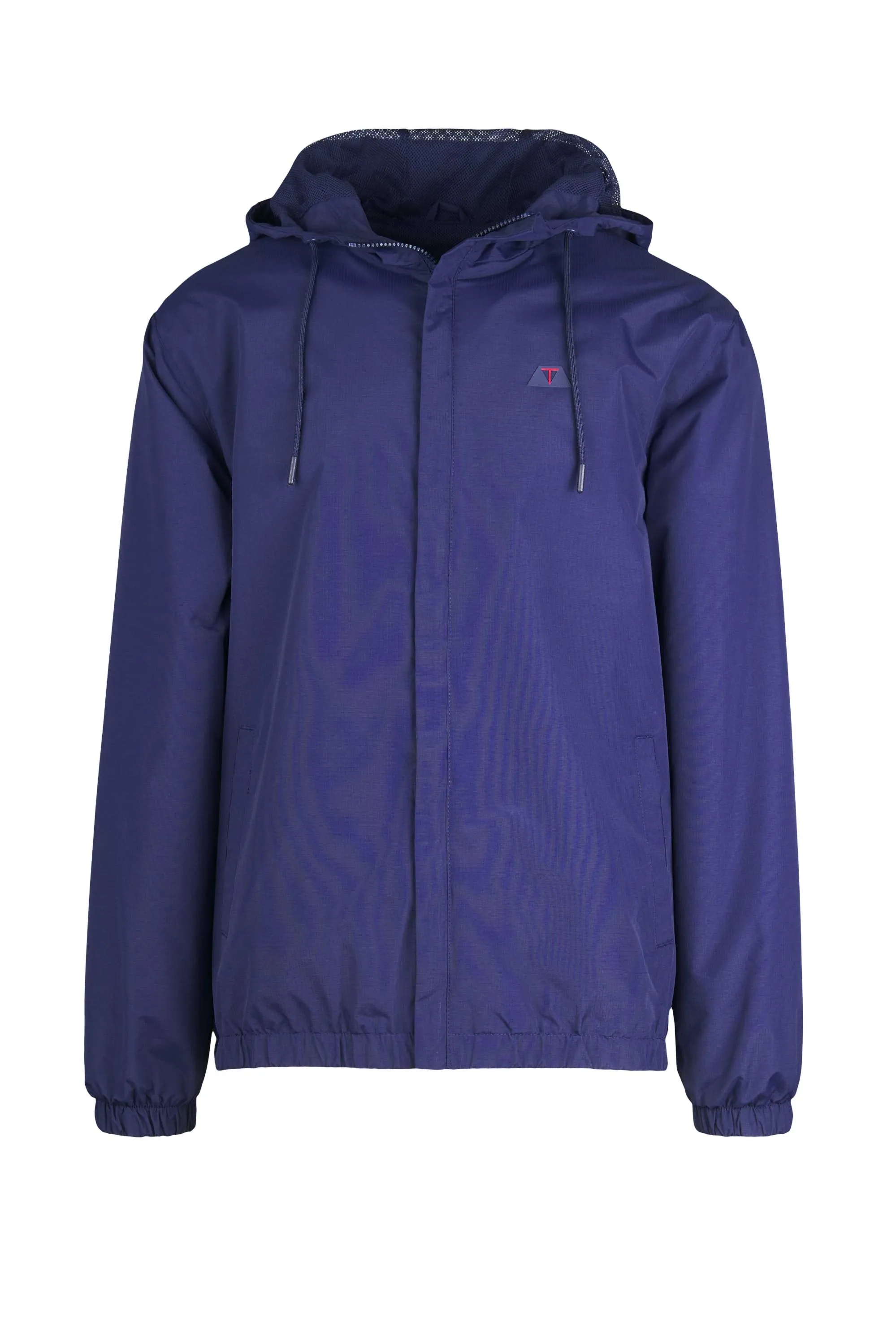 Windproof Hooded Jacket with Ribbed Texture