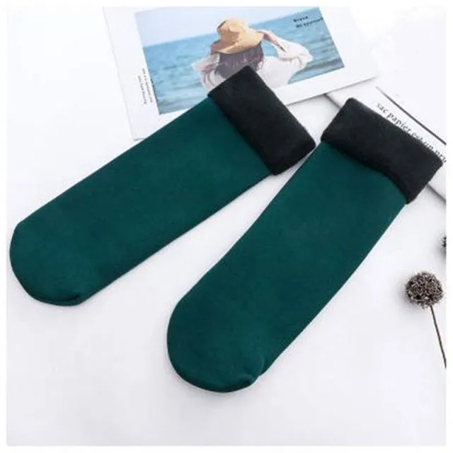 Winter Wool Cashmere Thermal Socks - Black Skin Snow Sock