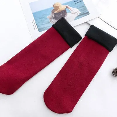 Winter Wool Cashmere Thermal Socks - Black Skin Snow Sock