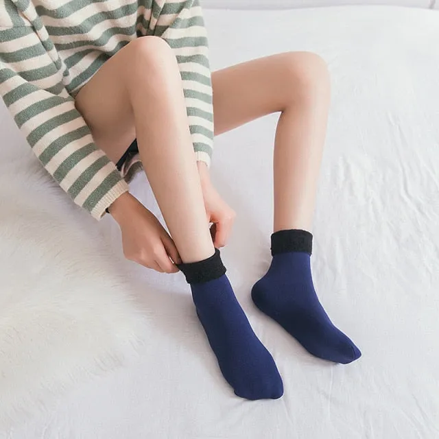 Winter Wool Cashmere Thermal Socks - Black Skin Snow Sock