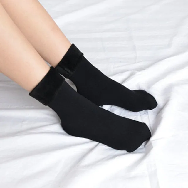 Winter Wool Cashmere Thermal Socks - Black Skin Snow Sock