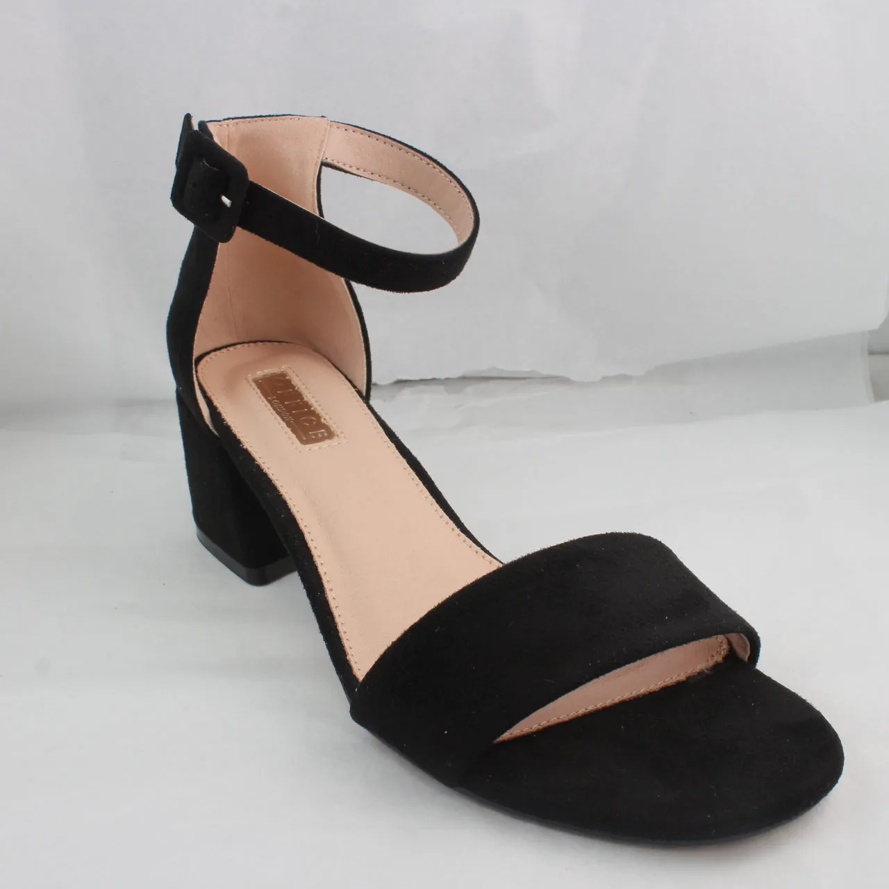 Women's Black Low Block Heel Office Shoes