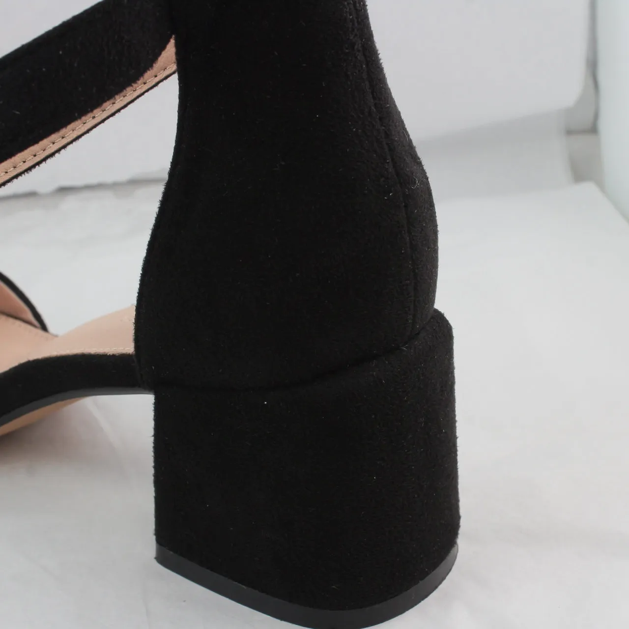 Women's Black Low Block Heel Office Shoes