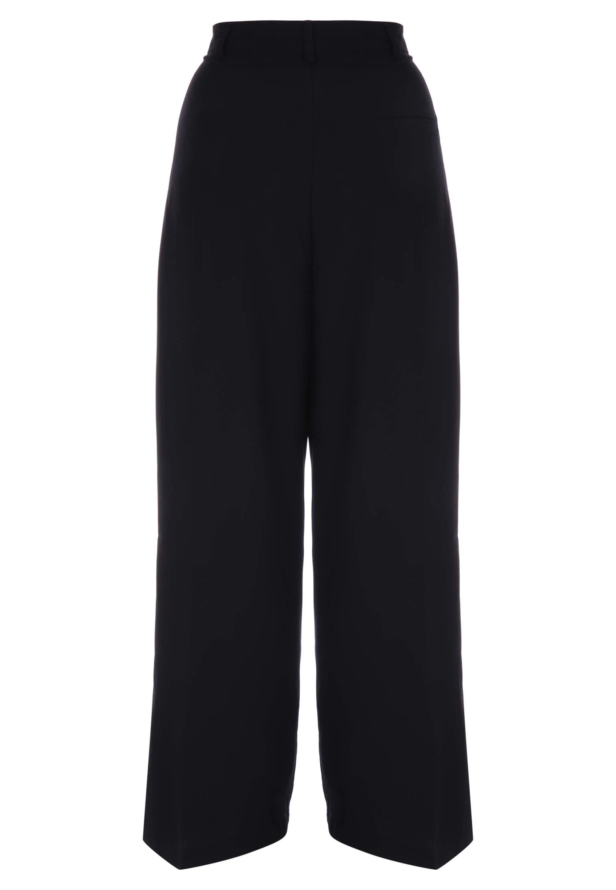 Women's Black Wide Leg Front Pleated Pants