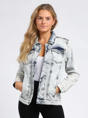 Women's Acid Blue Boyfriend Fit Denim Jacket (UK Sizes 8-16)