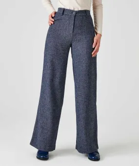 Wool Blend Wide-Leg Trousers