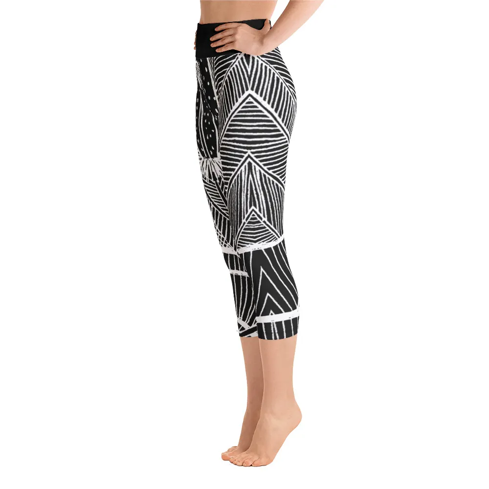 Trendy Yoga Capri Leggings with Barton Springs Salamander Design