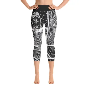 Trendy Yoga Capri Leggings with Barton Springs Salamander Design