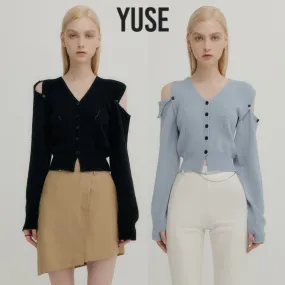 YUSE Plain Elegant Style Cardigans for Street Style